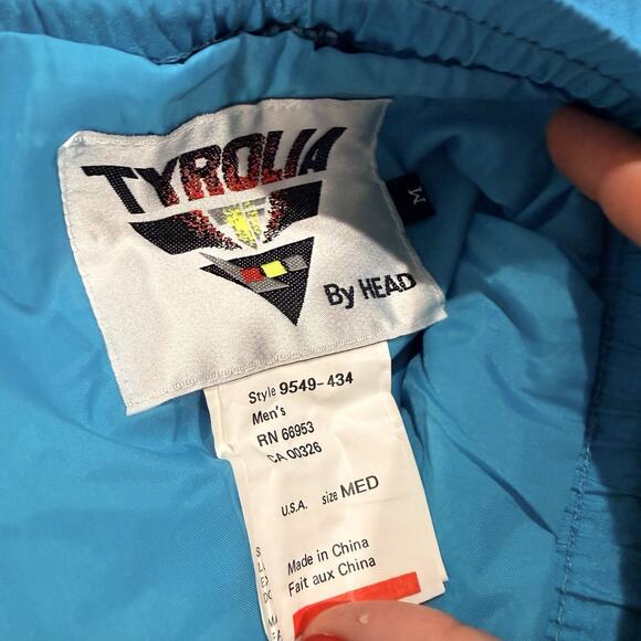 Vtg Tyrolia By Head Mens M VTG Handknit Wool Sweater Pants Set Teal & Pink 80s - Picture 5 of 15